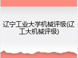辽宁工业大学机械评级(辽工大机械评级)