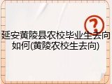 延安黄陵县农校毕业生去向如何(黄陵农校生去向)