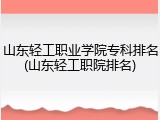 山东轻工职业学院专科排名(山东轻工职院排名)