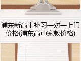 浦东新高中补习一对一上门价格(浦东高中家教价格)
