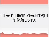 山东化工职业学院d319(山东化院D319)