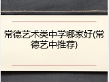 常德艺术类中学哪家好(常德艺中推荐)