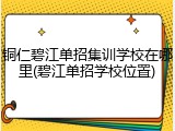 铜仁碧江单招集训学校在哪里(碧江单招学校位置)