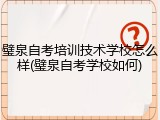 璧泉自考培训技术学校怎么样(璧泉自考学校如何)