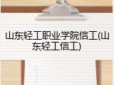 山东轻工职业学院信工(山东轻工信工)