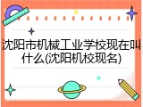 沈阳市机械工业学校现在叫什么(沈阳机校现名)