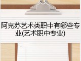 阿克苏艺术类职中有哪些专业(艺术职中专业)