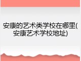 安康的艺术类学校在哪里(安康艺术学校地址)