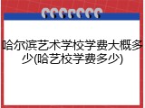 哈尔滨艺术学校学费大概多少(哈艺校学费多少)