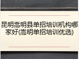 昆明嵩明县单招培训机构哪家好(嵩明单招培训优选)