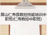眉山仁寿县数控技能培训中职班(仁寿数控中职班)
