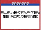 陕西电力技校有哪些学校招生的(陕西电力技校招生)
