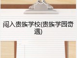 闯入贵族学校(贵族学园奇遇)