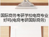 国际商务考研学校电商专业好吗(电商考研国际商务)