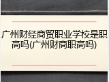 广州财经商贸职业学校是职高吗(广州财商职高吗)