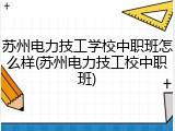 苏州电力技工学校中职班怎么样(苏州电力技工校中职班)