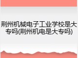 荆州机械电子工业学校是大专吗(荆州机电是大专吗)
