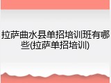 拉萨曲水县单招培训班有哪些(拉萨单招培训)