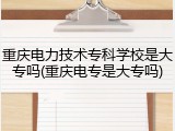 重庆电力技术专科学校是大专吗(重庆电专是大专吗)