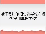 湛江吴川单招集训学校有哪些(吴川单招学校)