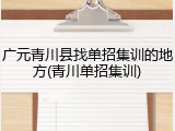 广元青川县找单招集训的地方(青川单招集训)