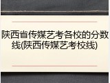 陕西省传媒艺考各校的分数线(陕西传媒艺考校线)