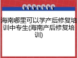 海南哪里可以学产后修复培训中专生(海南产后修复培训)