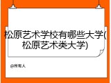 松原艺术学校有哪些大学(松原艺术类大学)