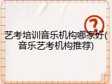 艺考培训音乐机构哪家好(音乐艺考机构推荐)