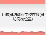 山东潍坊商业学校在哪(潍坊商校位置)
