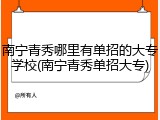 南宁青秀哪里有单招的大专学校(南宁青秀单招大专)