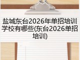 盐城东台2026年单招培训学校有哪些(东台2026单招培训)
