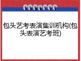 包头艺考表演集训机构(包头表演艺考班)