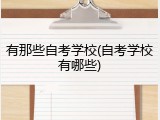 有那些自考学校(自考学校有哪些)