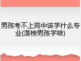 男孩考不上高中该学什么专业(落榜男孩学啥)