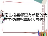 山南曲松县哪里有单招的大专学校(曲松单招大专校)