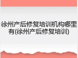 徐州产后修复培训机构哪里有(徐州产后修复培训)