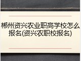 郴州资兴农业职高学校怎么报名(资兴农职校报名)