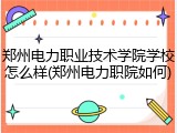 郑州电力职业技术学院学校怎么样(郑州电力职院如何)
