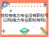 技校有电力专业没有职校可以吗(电力专业职校有吗)