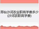 邢台沙河农业职高学费多少(沙河农职高学费)