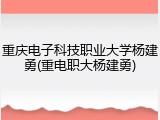 重庆电子科技职业大学杨建勇(重电职大杨建勇)