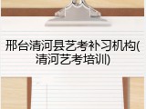 邢台清河县艺考补习机构(清河艺考培训)