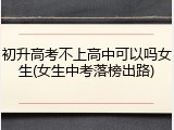 初升高考不上高中可以吗女生(女生中考落榜出路)