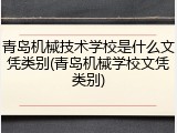 青岛机械技术学校是什么文凭类别(青岛机械学校文凭类别)
