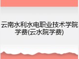云南水利水电职业技术学院学费(云水院学费)