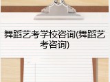 舞蹈艺考学校咨询(舞蹈艺考咨询)
