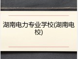 湖南电力专业学校(湖南电校)