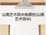 山南艺术高中有哪些(山南艺术高中)