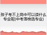孩子考不上高中可以读什么专业呢(中考落榜选专业)